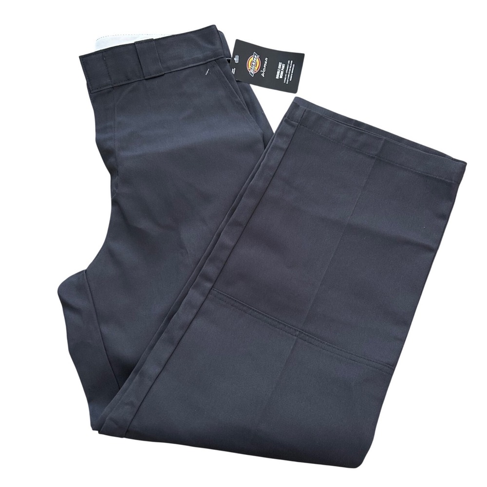 Dickies Women Double Knee Work Pant Loose Fit Straight Leg Charcoal Gray JSB0124